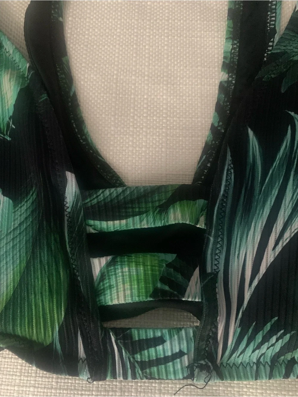 Fashion Nova Green Tropical Leaf Cutout Bikini Set